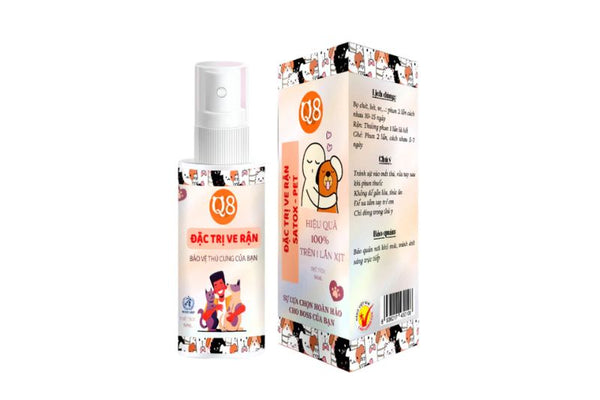 Xịt Q8 Santox - Xịt trị các loại ve rận thường gặp ở chó