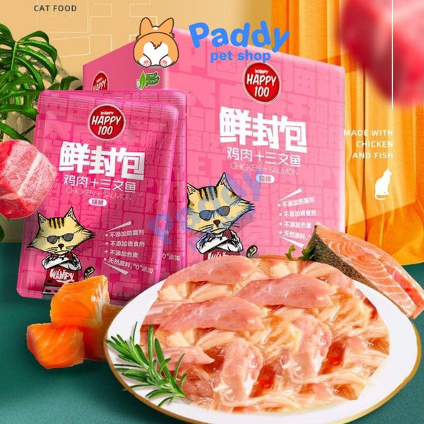 Wanpy Happy 100 vị gà mix cá hồi