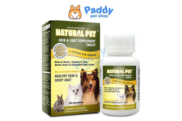 Viên Nhai Dinh Dưỡng Đẹp Lông Natural Pet (Hộp 60 Viên)