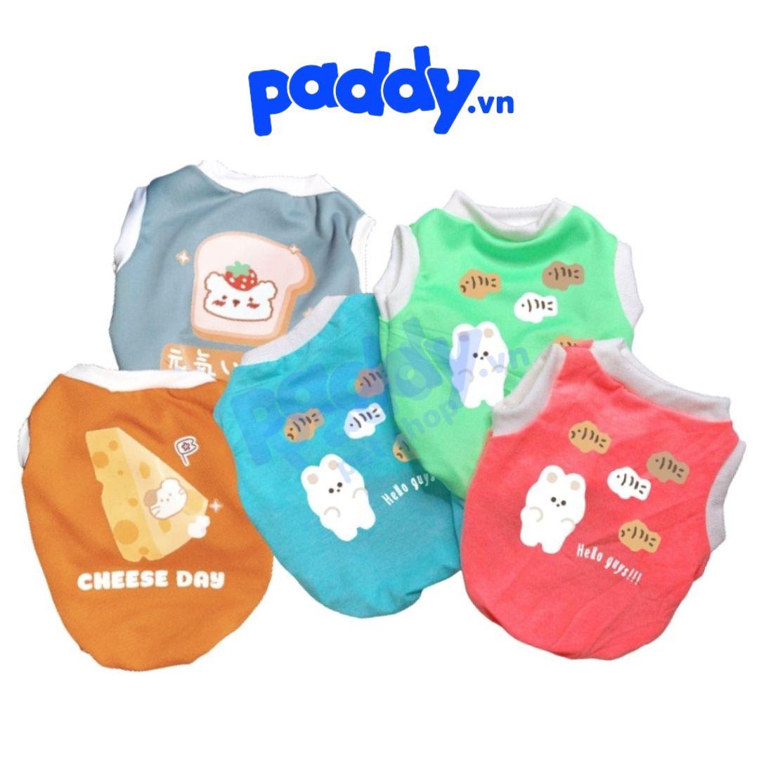 Phụ Kiện Thú Cưng Áo Vải Thun 3 Lỗ Cute