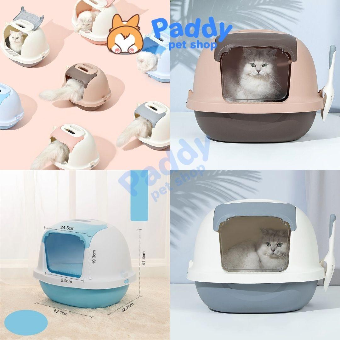 Nhà Vệ Sinh Mèo Pakeway OVAL Nắp Gập