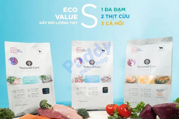 Thức Ăn Hạt Cho Chó Hữu Cơ Natural Core ECO Value Gấp Đôi Thịt
