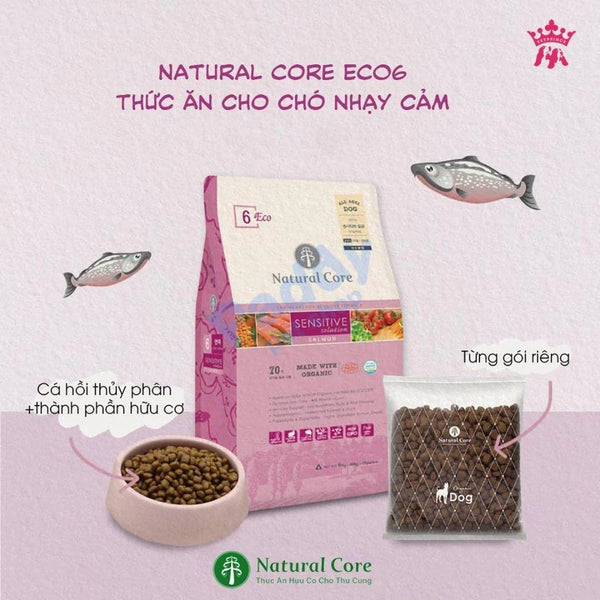 Thức Ăn Hạt Hữu Cơ Natural Core ECO 6 Sensitive Cá Hồi