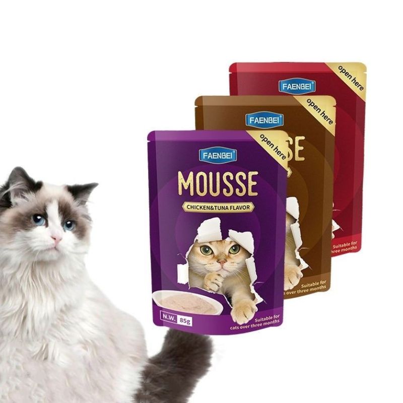 Pate Cho Mèo Faenbei Mousse Sốt Kem 85g