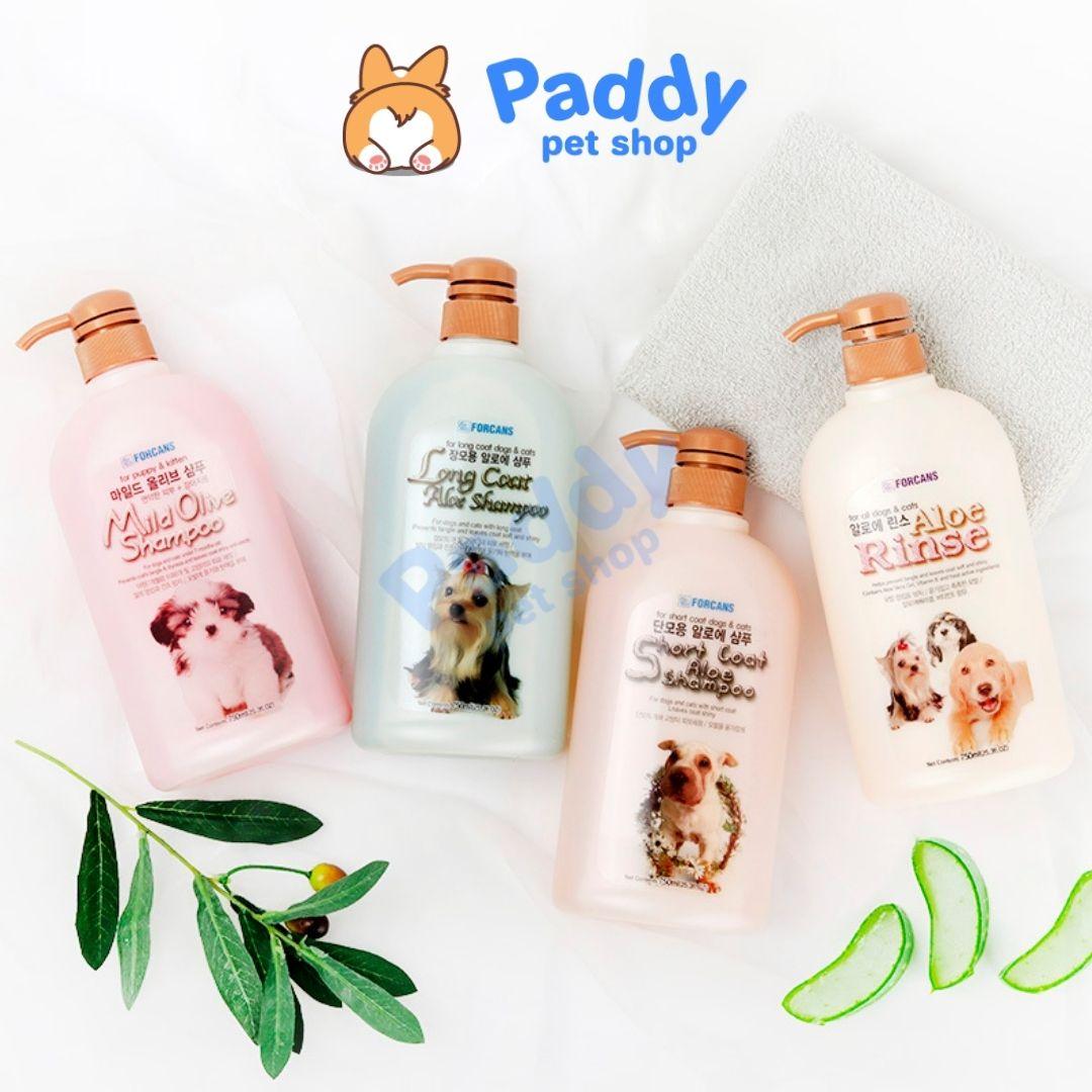 Sữa Tắm Nha Đam Cho Chó Mèo Lông Ngắn Forcans Short Coat Aloe Shampoo 750ml - Paddy Pet Shop