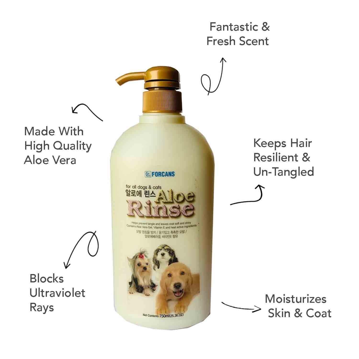 Dầu Xả Nha Đam Mềm Mượt Lông Chó Mèo Forcans Aloe Rinse 750ml - Paddy Pet Shop