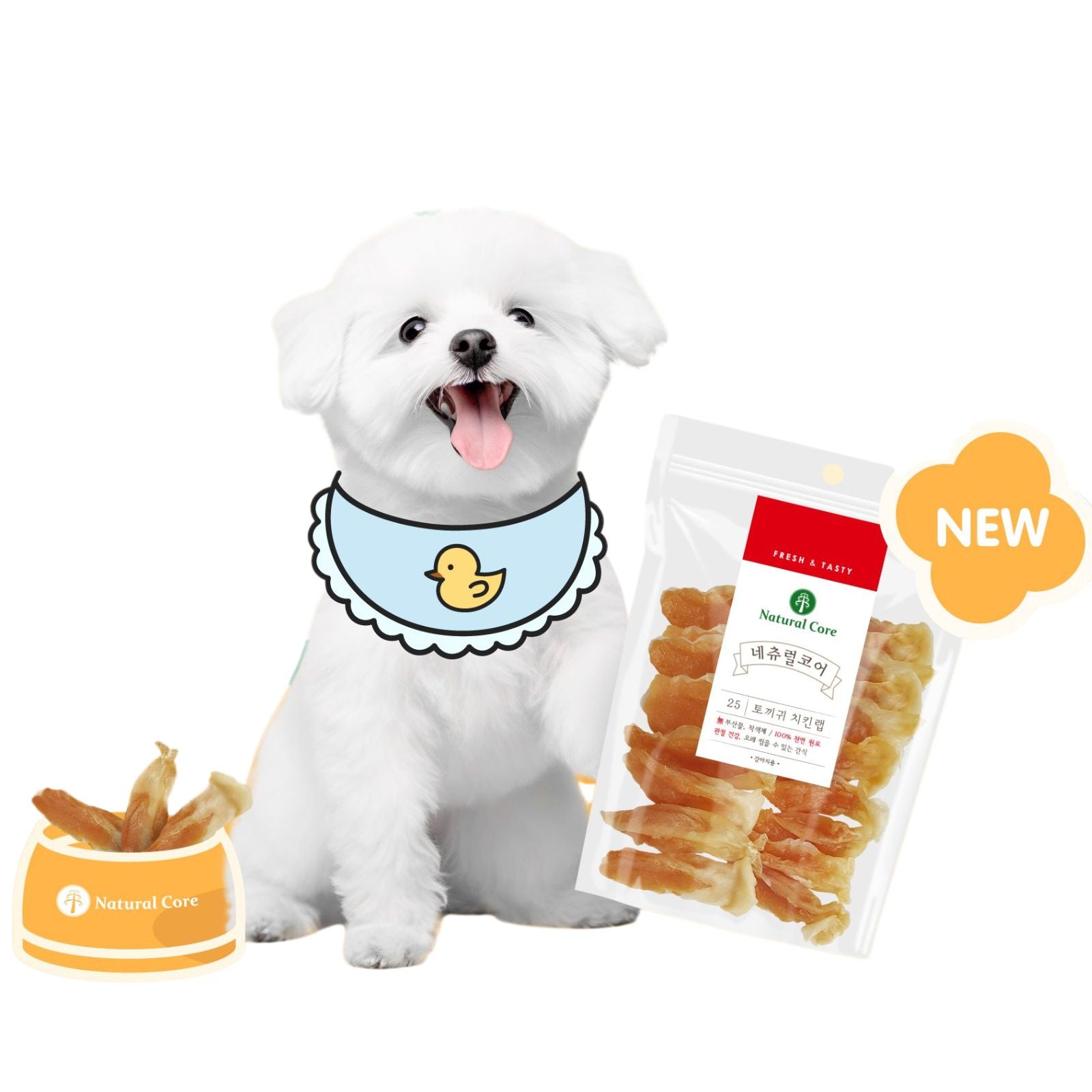 Bánh Thưởng Cho Chó Natural Core Ức Gà Cuộn Tai Thỏ 140g
