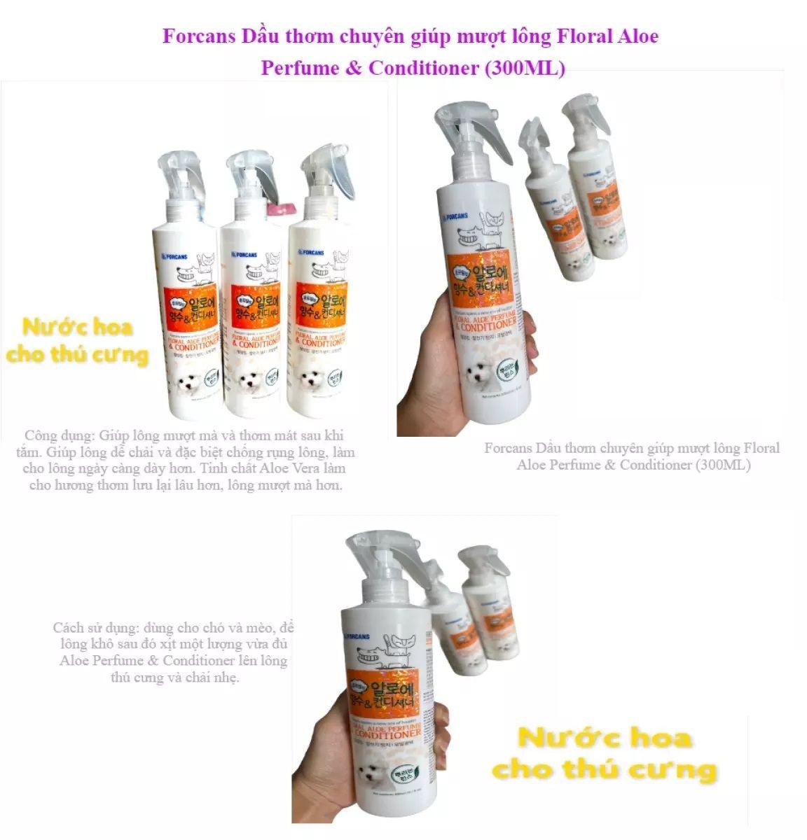 Dầu Thơm Forcans Khử Mùi Dưỡng Lông Chó Mèo (300ml) - Paddy Pet Shop