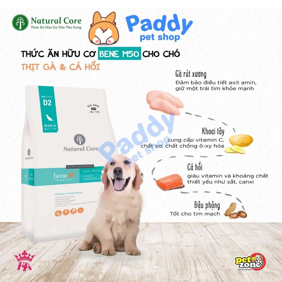 Thức Ăn Hạt Cho Chó Mọi Lứa Tuổi Hữu Cơ Natural Core M50 Gà & Cá Hồi - Paddy Pet Shop
