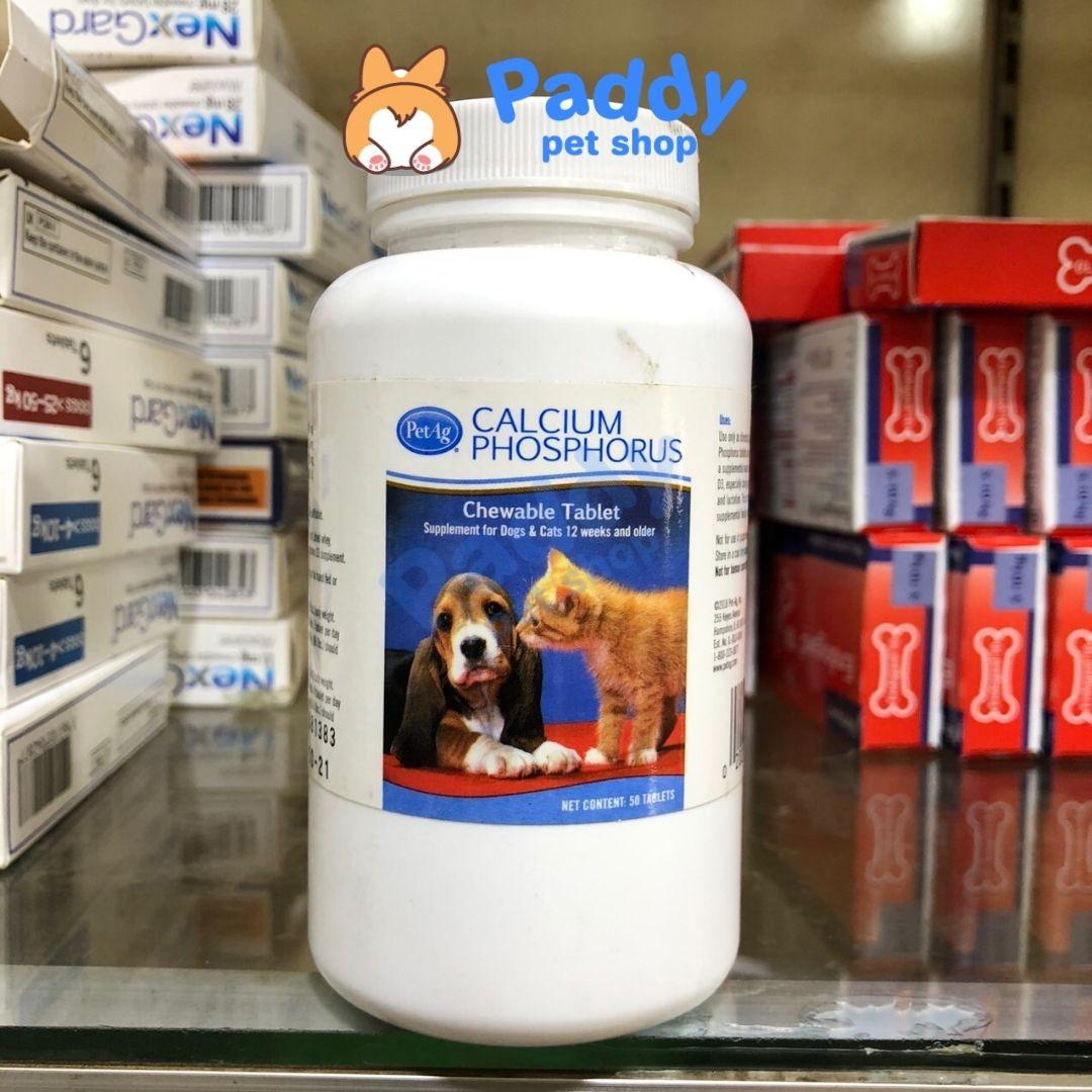 Hộp 50 Viên Bổ Sung Canxi Cho Chó Mèo Phosphorus Calcium PetAG - Paddy Pet Shop