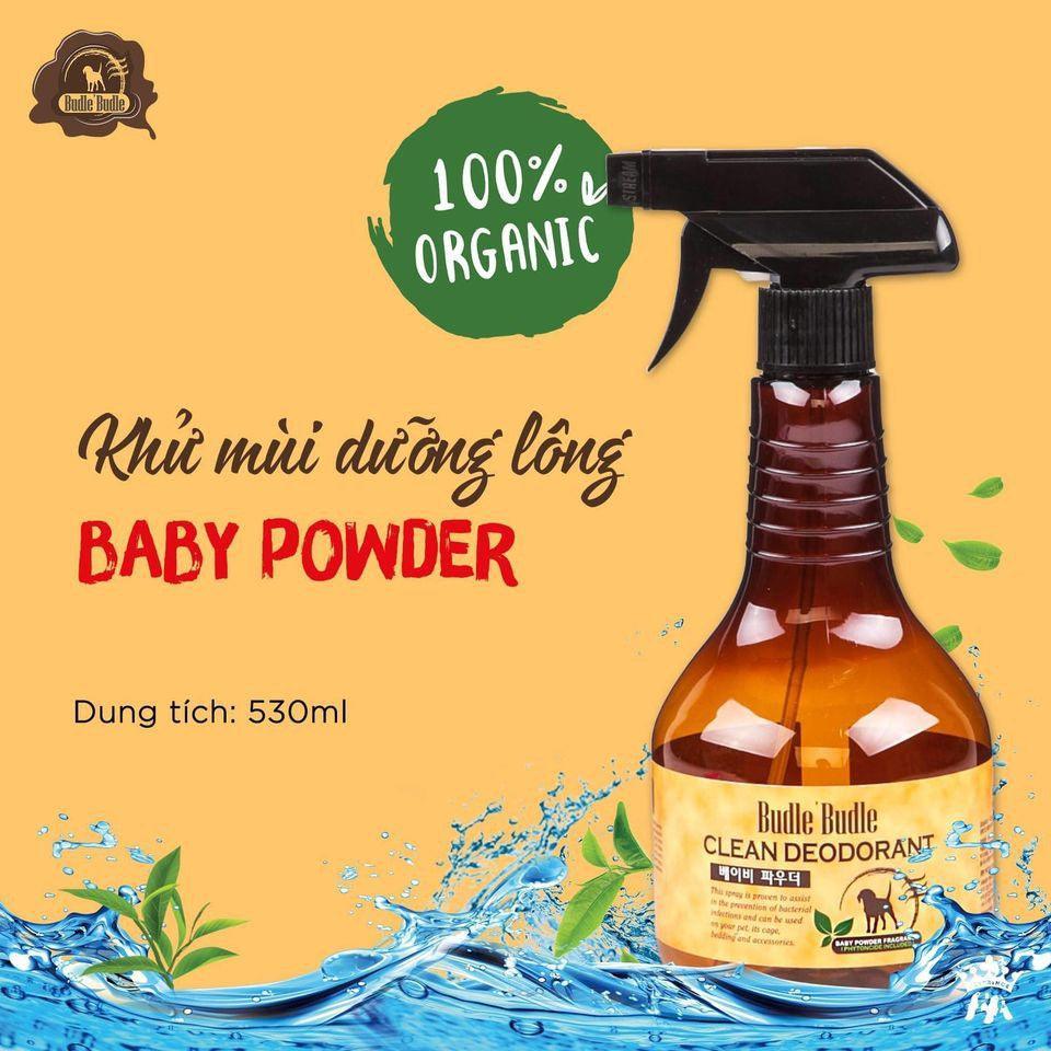 Xịt Khử Mùi Dưỡng Lông Chó Mèo Budle Clean Deodorant 530ml - Paddy Pet Shop
