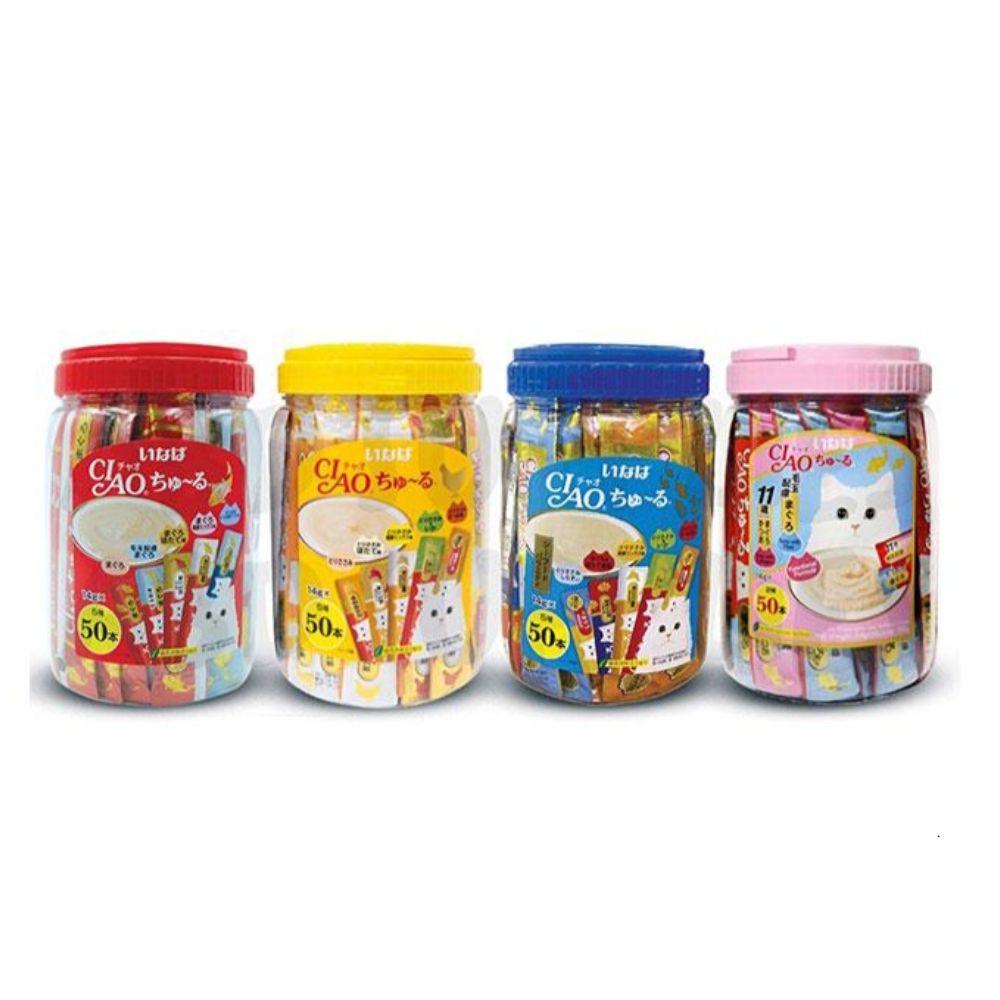 Hộp 50 Tuýp Súp Thưởng Mèo Ciao Churu Mix Nhiều Vị - Paddy Pet Shop