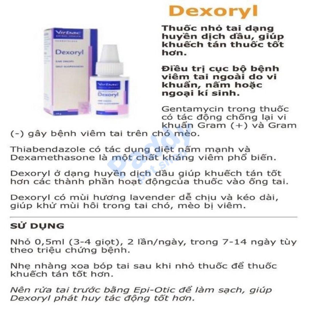 Dung Dịch Trị Viêm Tai Chó Mèo Virbac Dexoryl 10g - Paddy Pet Shop