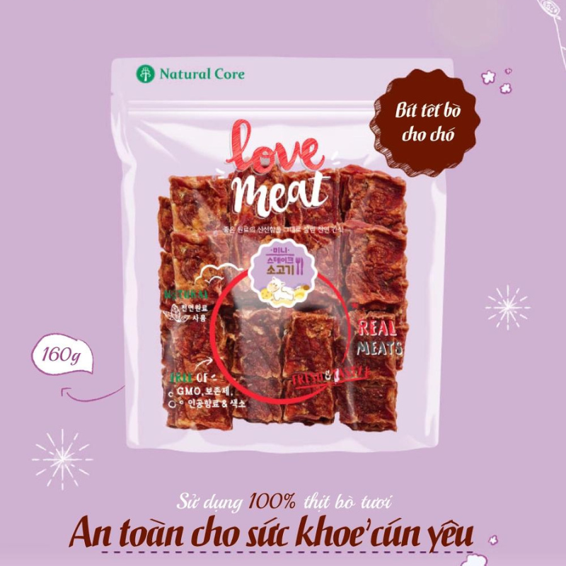 Bánh Thưởng Cho Chó Natural Core Vị Bít Tết