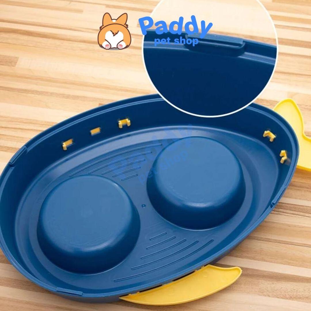 Bát Ăn Đôi Cho Chó Mèo Hình Cá - Paddy Pet Shop