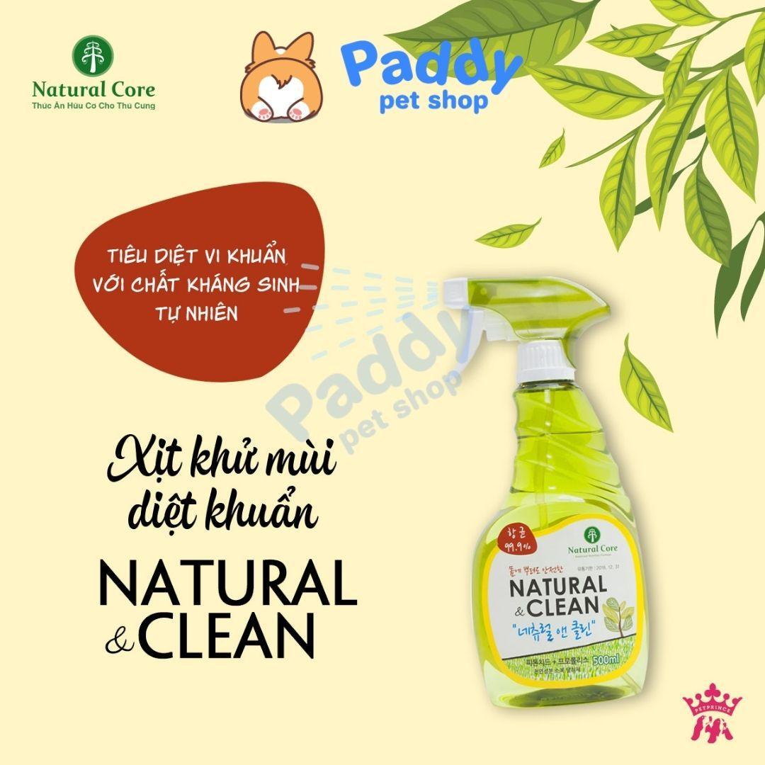 Xịt Khử Mùi Chó Mèo Diệt Khuẩn Natural Core Clean Chiết Xuất Thiên Nhiên - Paddy Pet Shop