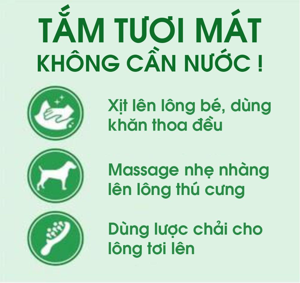Dầu Tắm Khô Hữu Cơ Chó Mèo Tropiclean Organic Waterless Shampoo (Mỹ) - Paddy Pet Shop