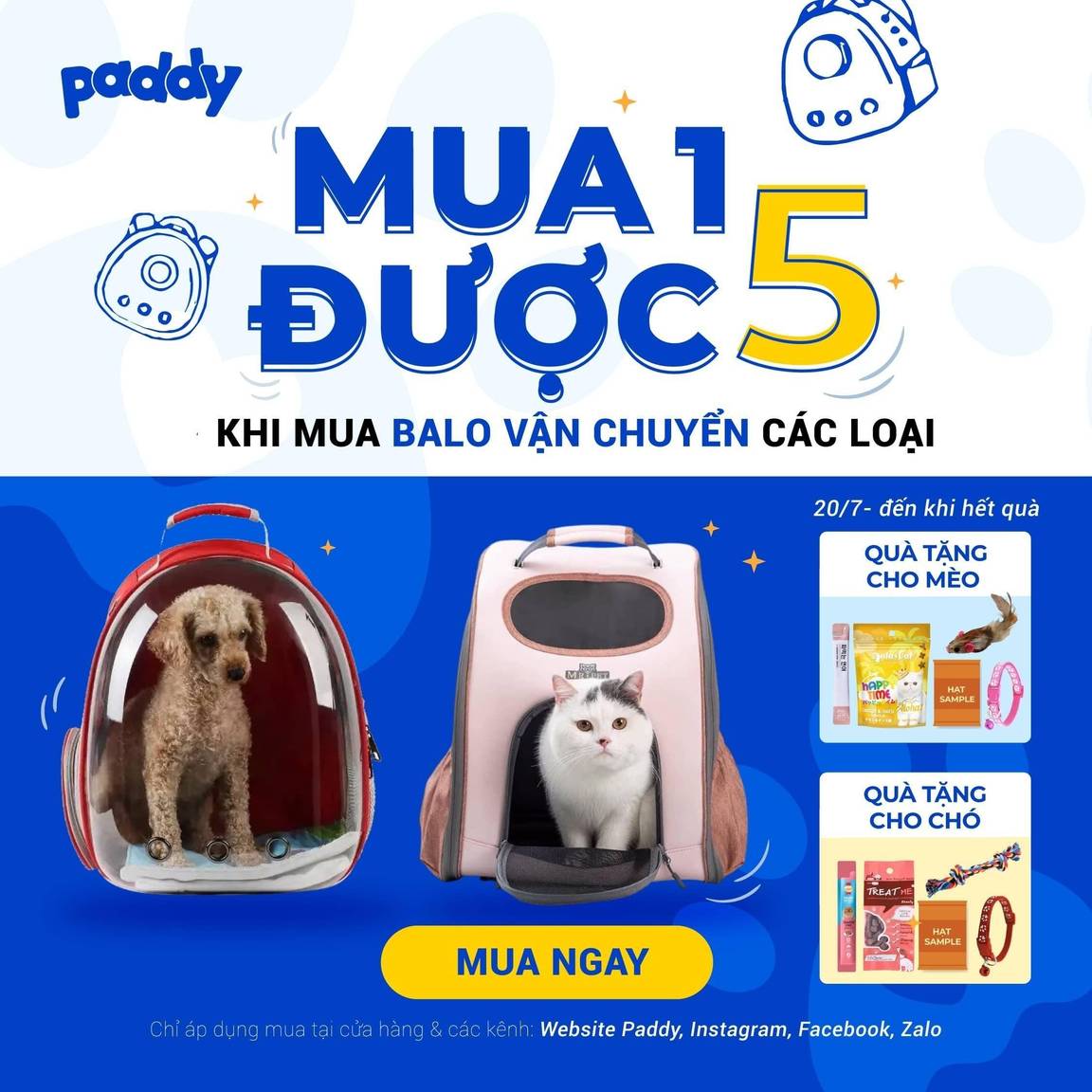 CHƯƠNG TRÌNH MUA 1 ĐƯỢC 5 CHO TẤT CẢ BALO