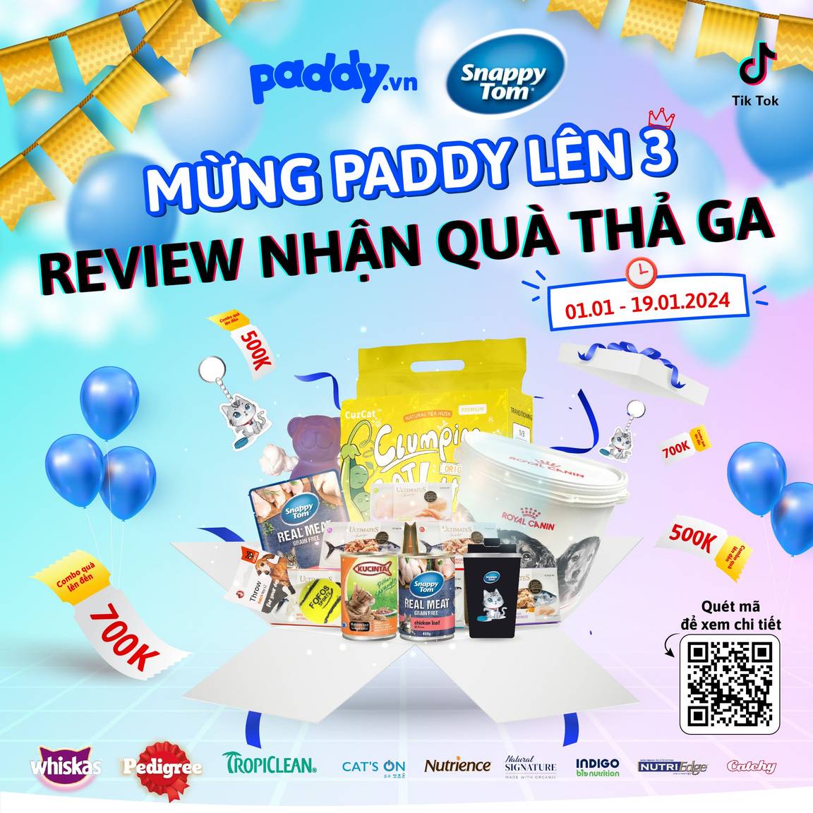MỪNG PADDY LÊN 3 - REVIEW NHẬN QUÀ THẢ GA
