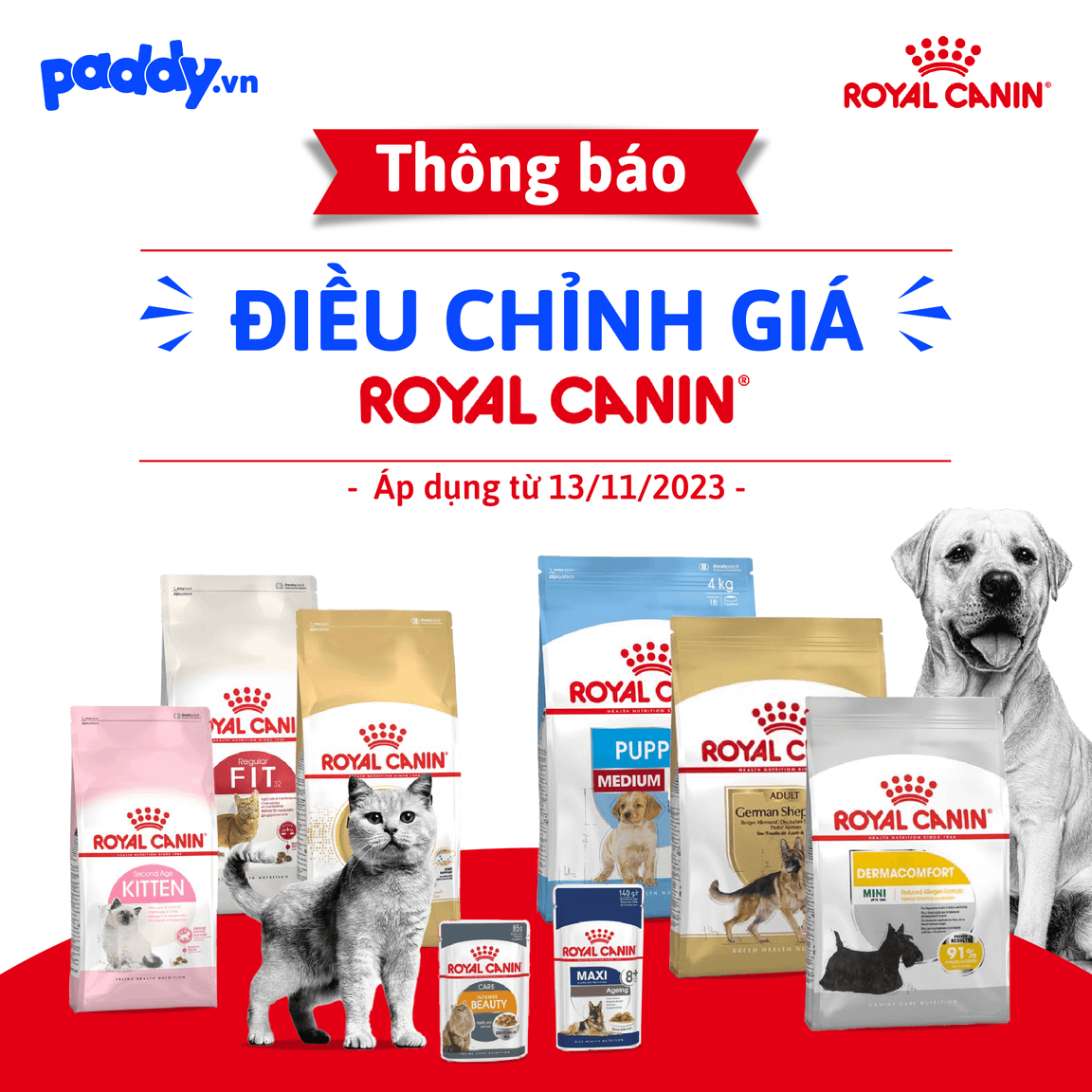 [Thông báo] Điều Chỉnh Giá Royal Canin