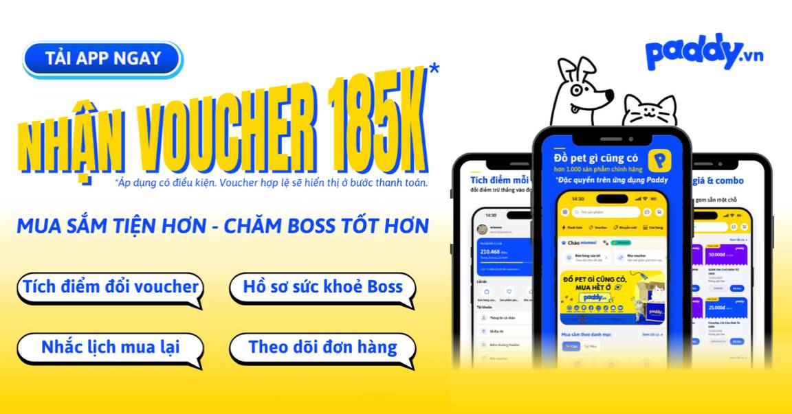 TẢI APP #PADDY – NHẬN NGAY COMBO VOUCHER 185K!